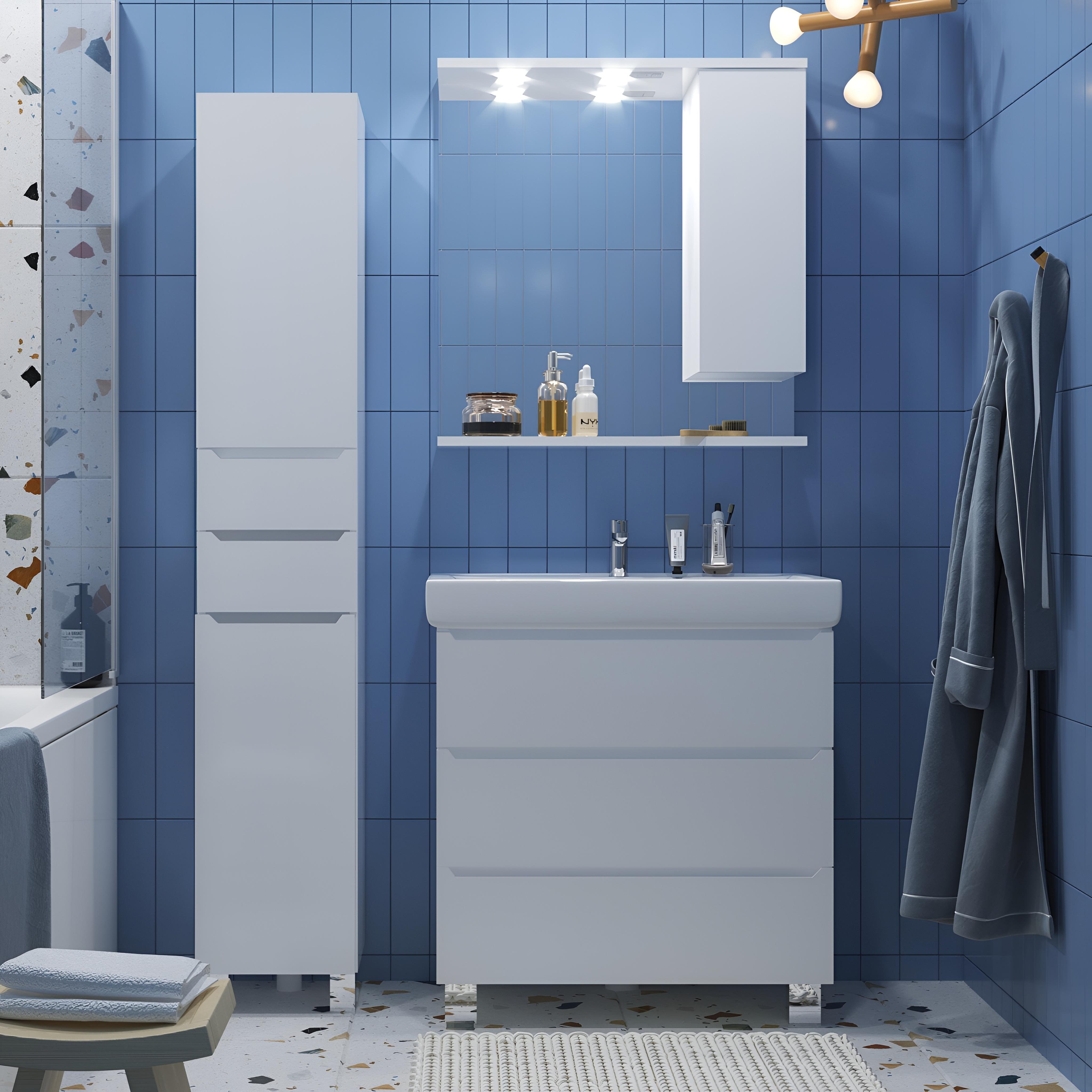 

Мебель для ванной комнаты 1MarKa Кода 80Н белый глянец