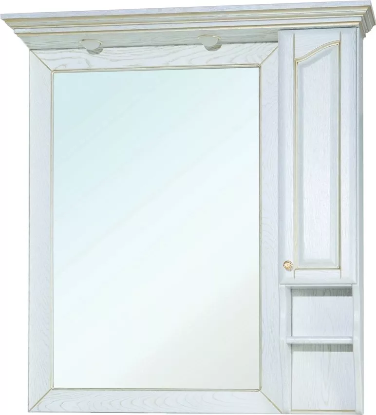 

Зеркало-шкаф Bellezza Рим 110 R белое патина золото