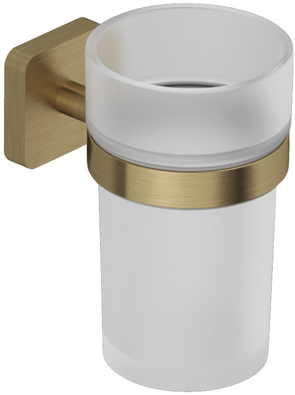 Стакан для ванной Kludi Vela S 25975N0 настенный брашированное золото стеклянный 4703₽