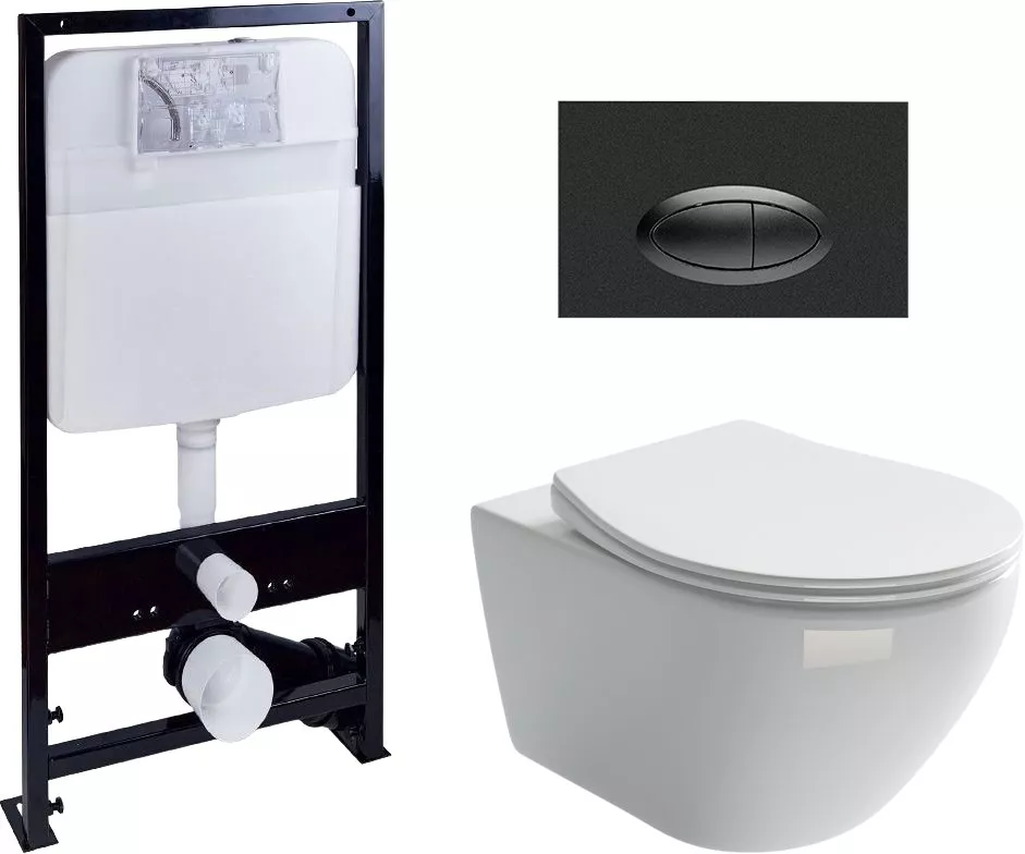 

Комплект Унитаз подвесной Ceramica Nova Pearl Rimless CN8001 + Система инсталляции EWRIKA ProLT 0026-2020 + Кнопка смыва EWRIKA 0054 черная матовая