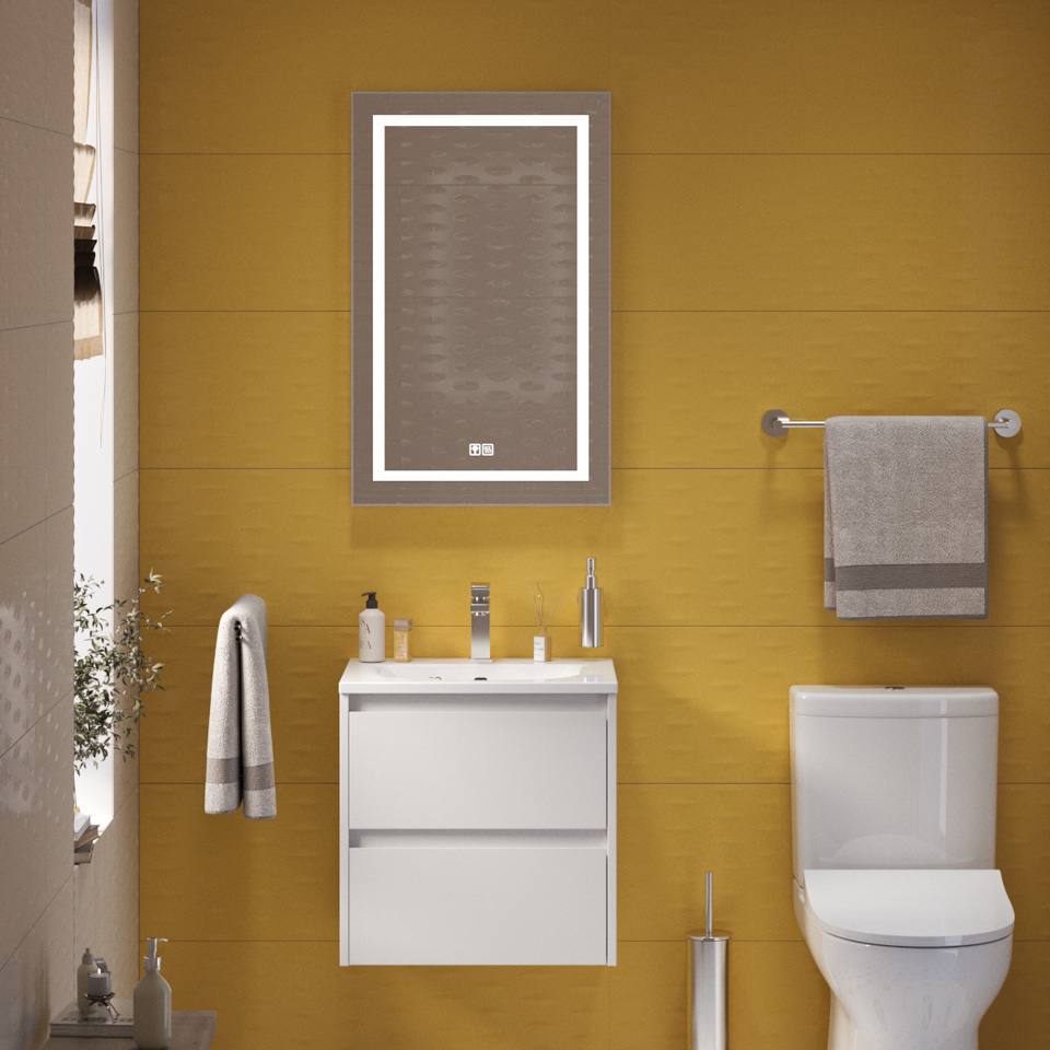 

Мебель для ванной комнаты BelBagno Kraft 39 50 bianco opaco, раковина BB-8099-3-50