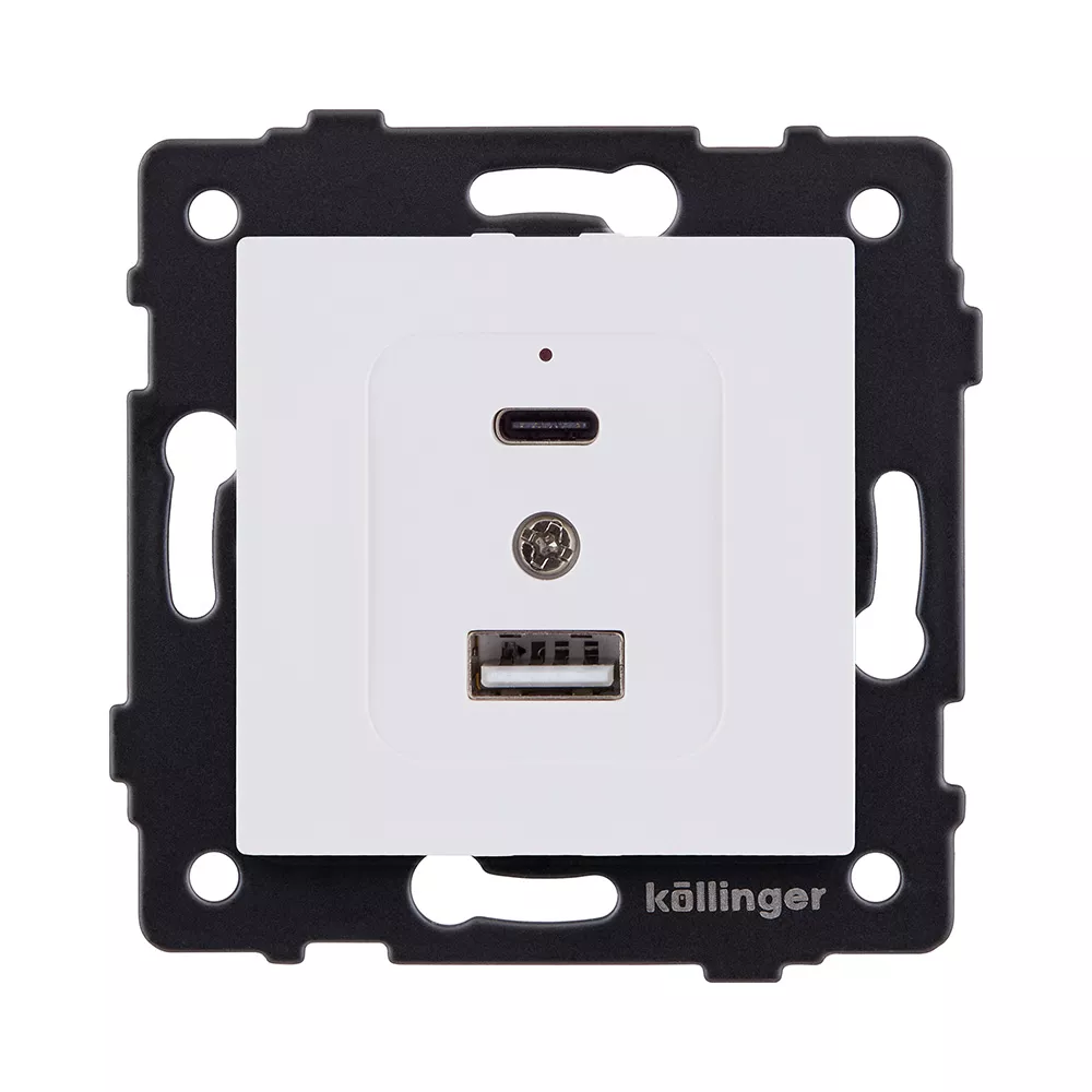 Розетка USB A+C 20W, белый матовый Kollinger REA-037WM для Aspekt, Eleganz, Reflex