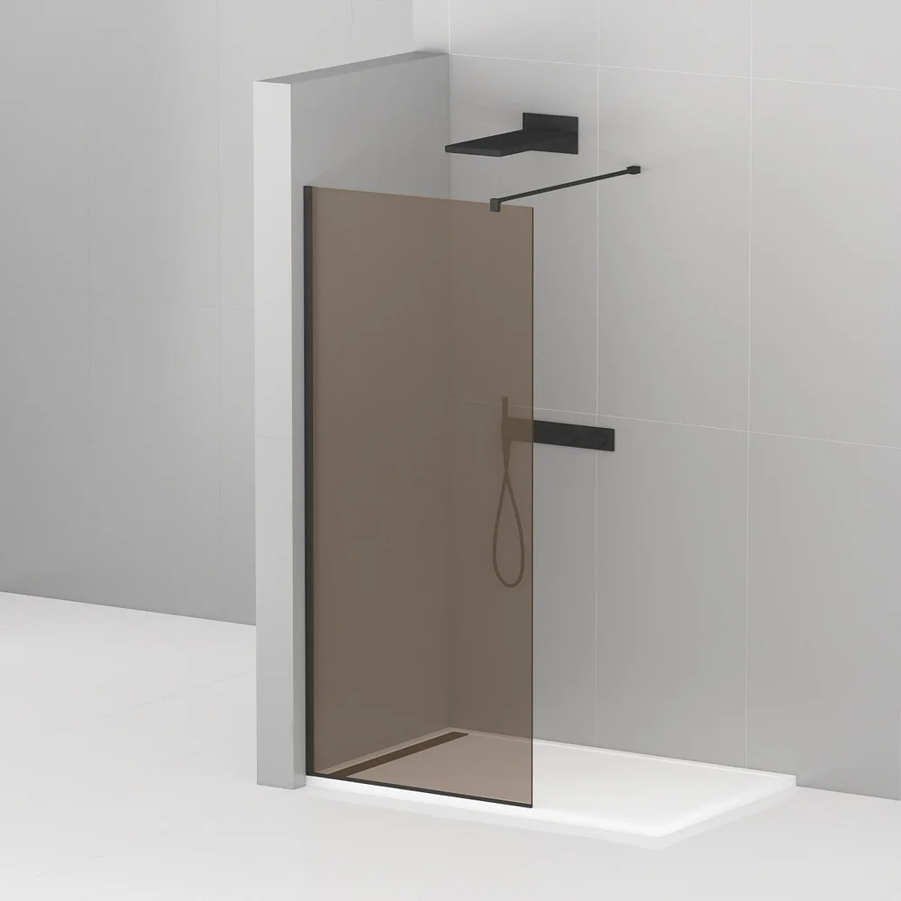 

Душевая перегородка Cezares Liberta -L-1-100-120-BR-NERO профиль черный, стекло бронза