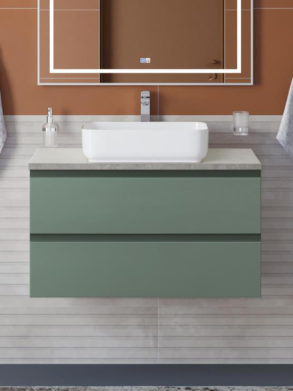 

Тумба с раковиной BelBagno Kraft 80 подвесная, матовая еловая, столешница kep-80-mgl, раковина BB1304