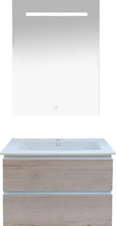 Мебель для ванной Misty Кантри 65 дуб галифакс белый, цвет светлое дерево - фото 1