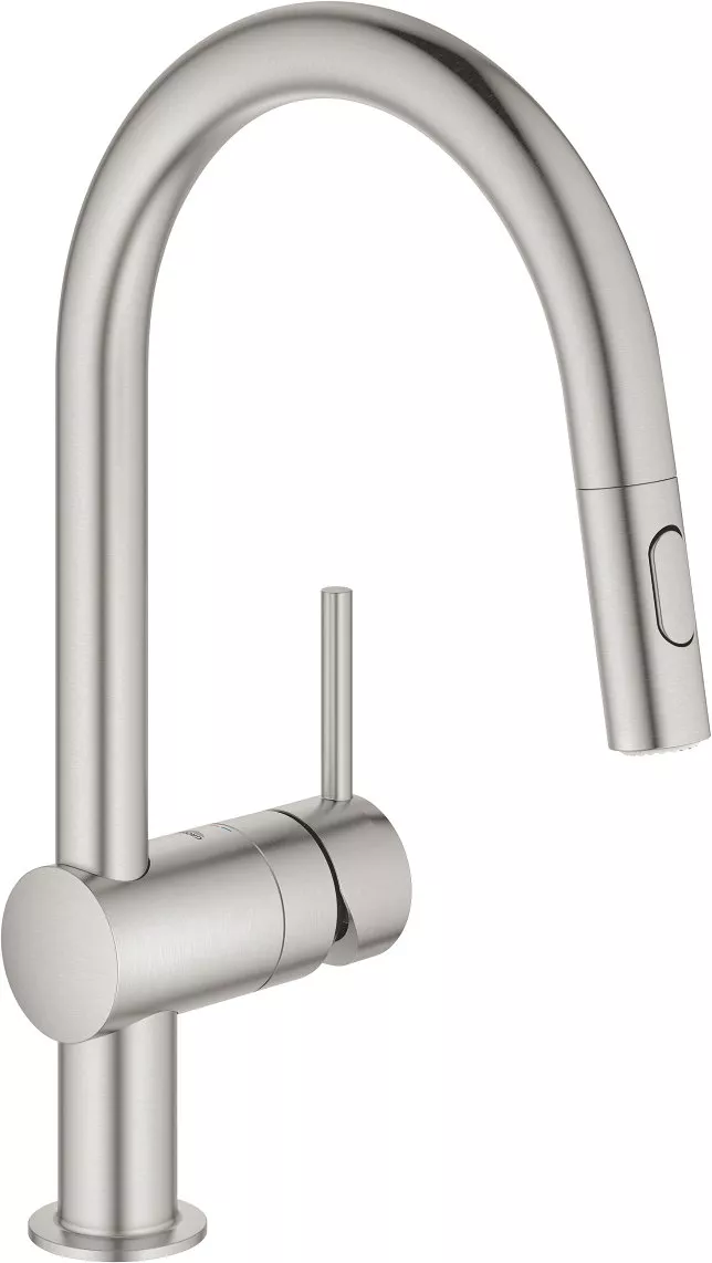 

Смеситель для кухни Grohe Minta 32321DC2 с выдвижным изливом суперсталь