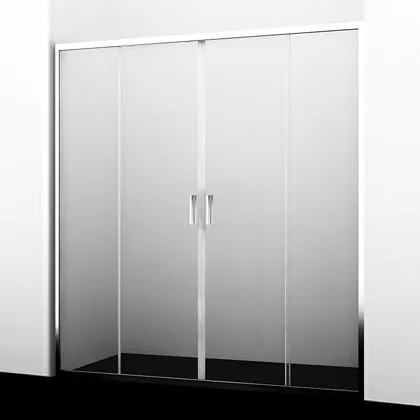 Душевая дверь в нишу Wasserkraft Lippe 150х190 профиль хром стекло прозрачное