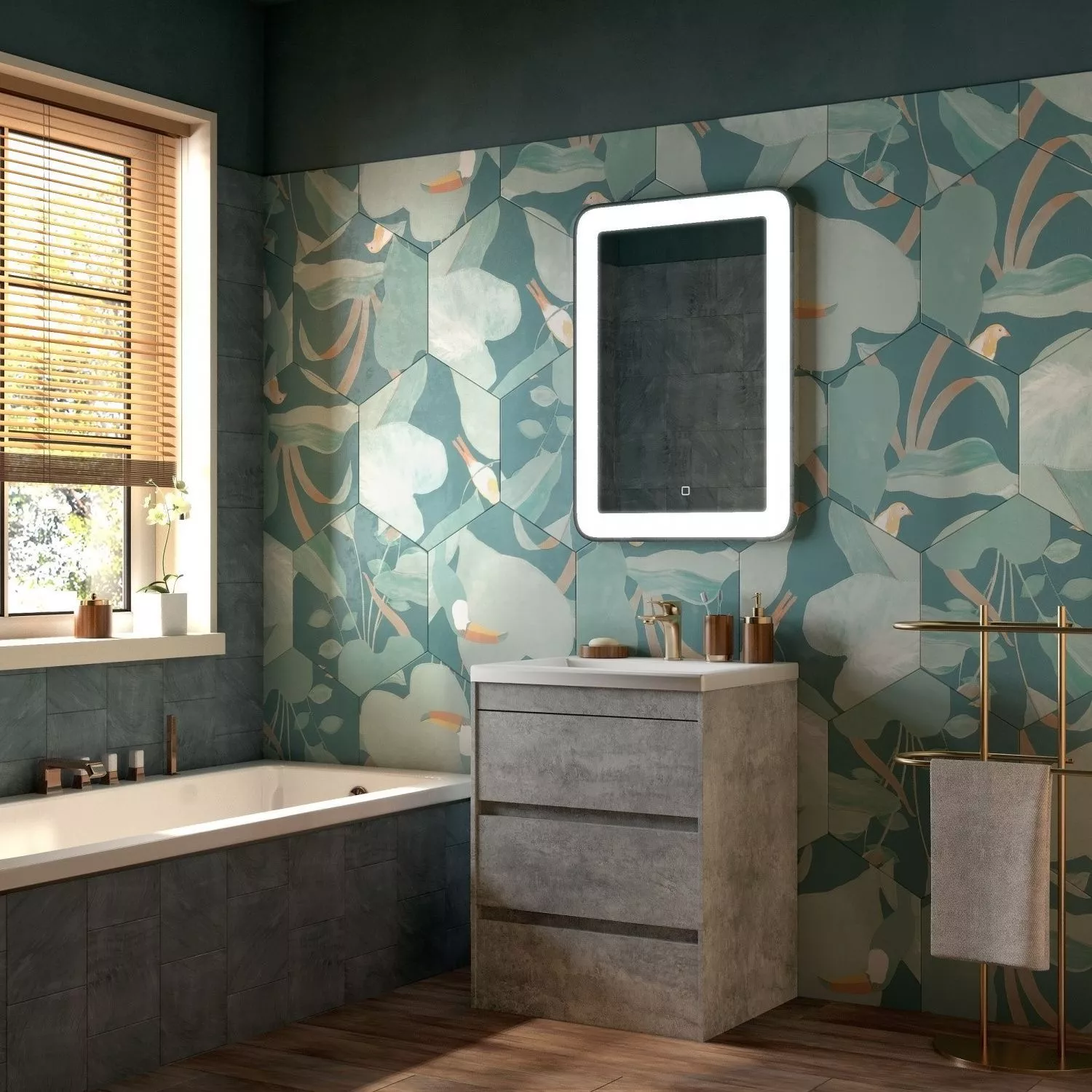 

Тумба с раковиной напольная Art&Max Family 58х85 Cemento Veneto