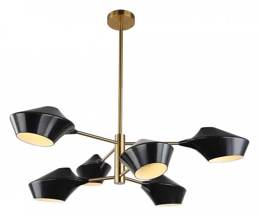 

Люстра на штанге LUMINA DECO Romina LDP 6037-6 BK+GD