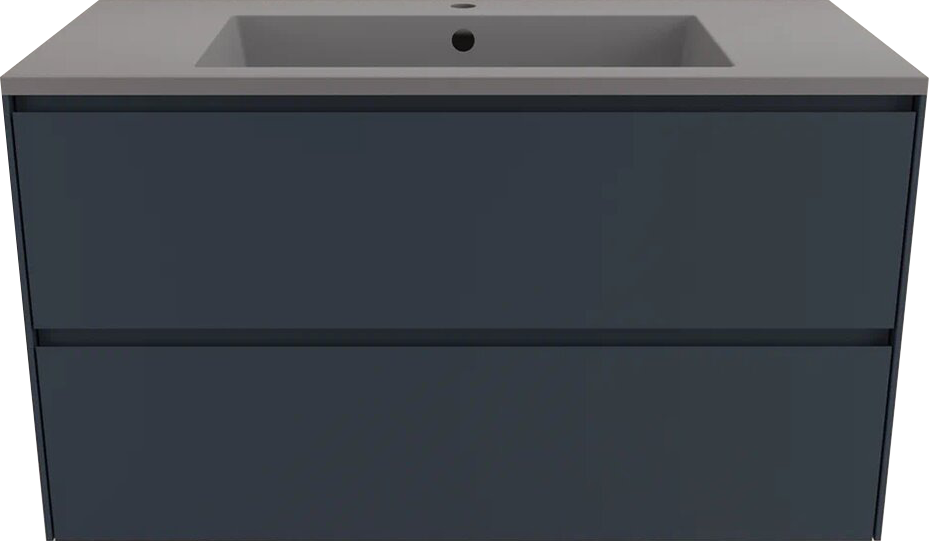 

Тумба с раковиной Style Line Лима 100 см подвесная LINE 100 2 ящика PLUS Графит ЭМАЛЬ, раковина серый шелк