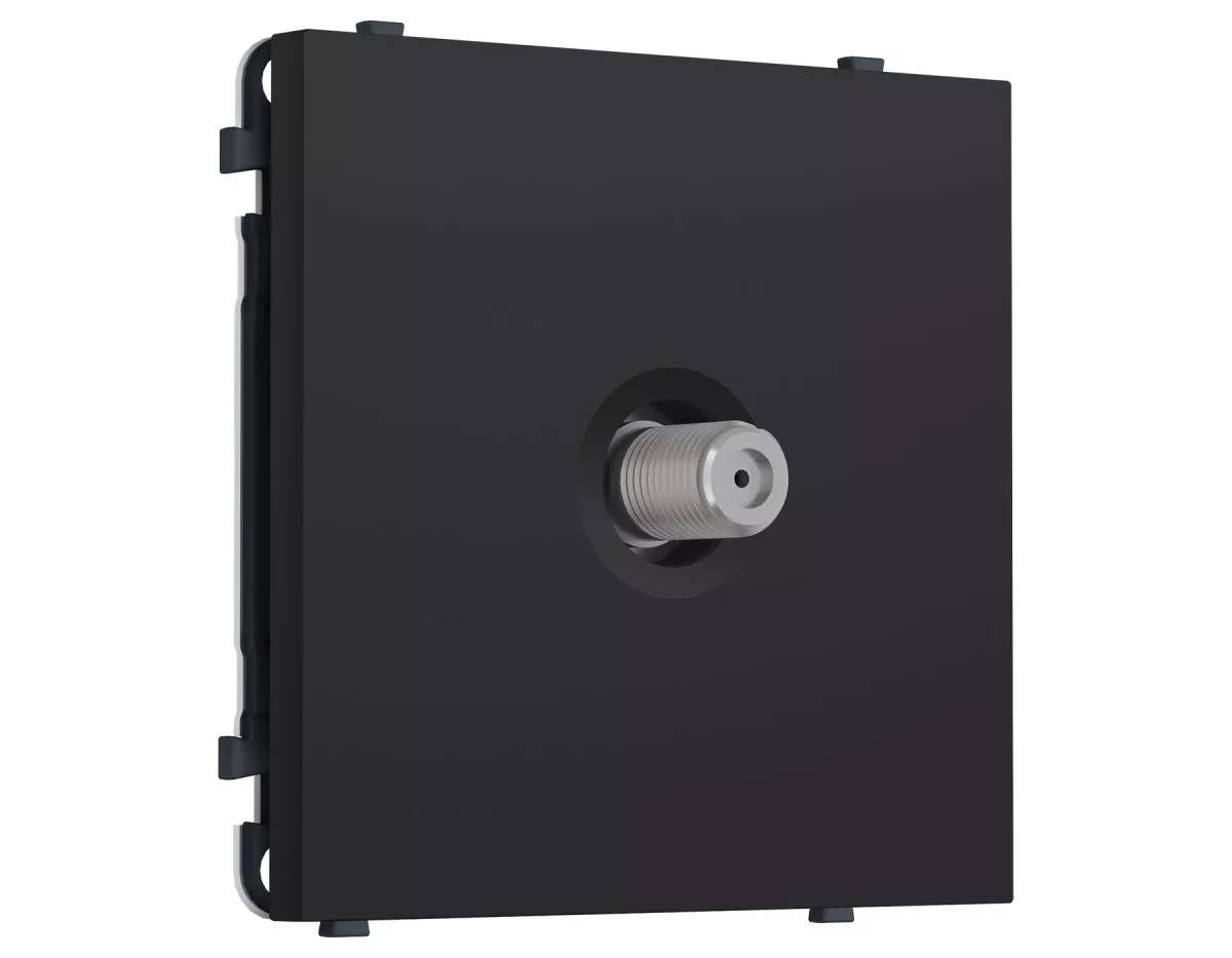 Комплект механизма ТВ-розетки SAT (Черный Мягкое касание) Ambrella Volt QUANT PRO MS993050