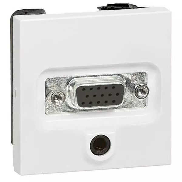 

Розетка аудио/видео HD15+Jack3.5 Legrand Valena белая 770082