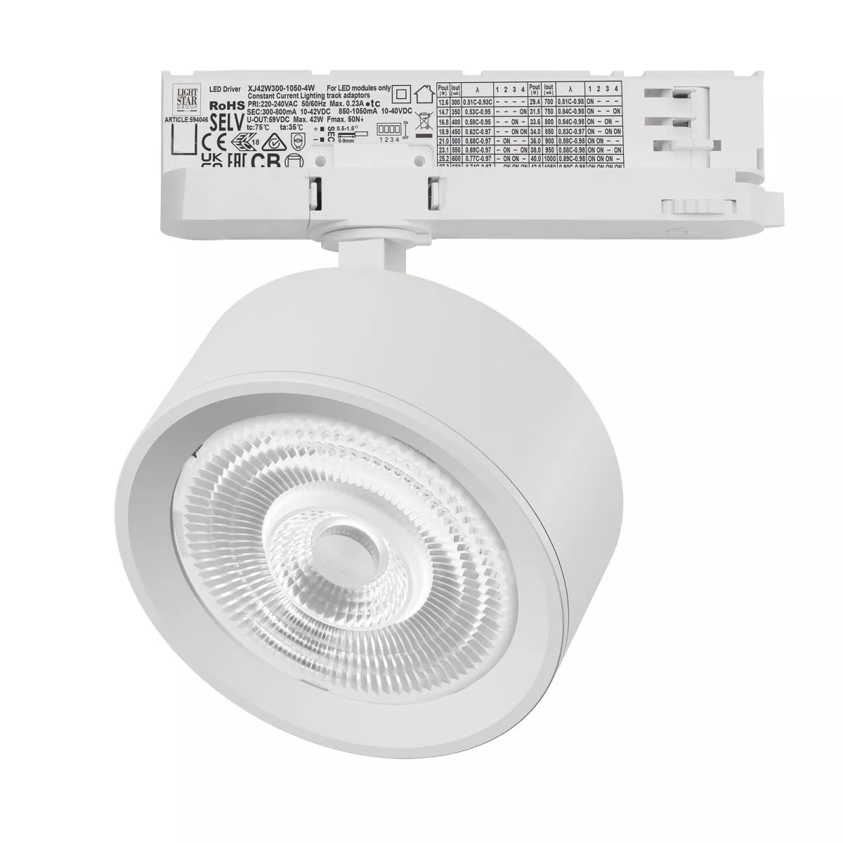 

Трековый трехфазный светильник Quattro LED 60G с адаптером Lightstar Alta Pro A5646QT60G