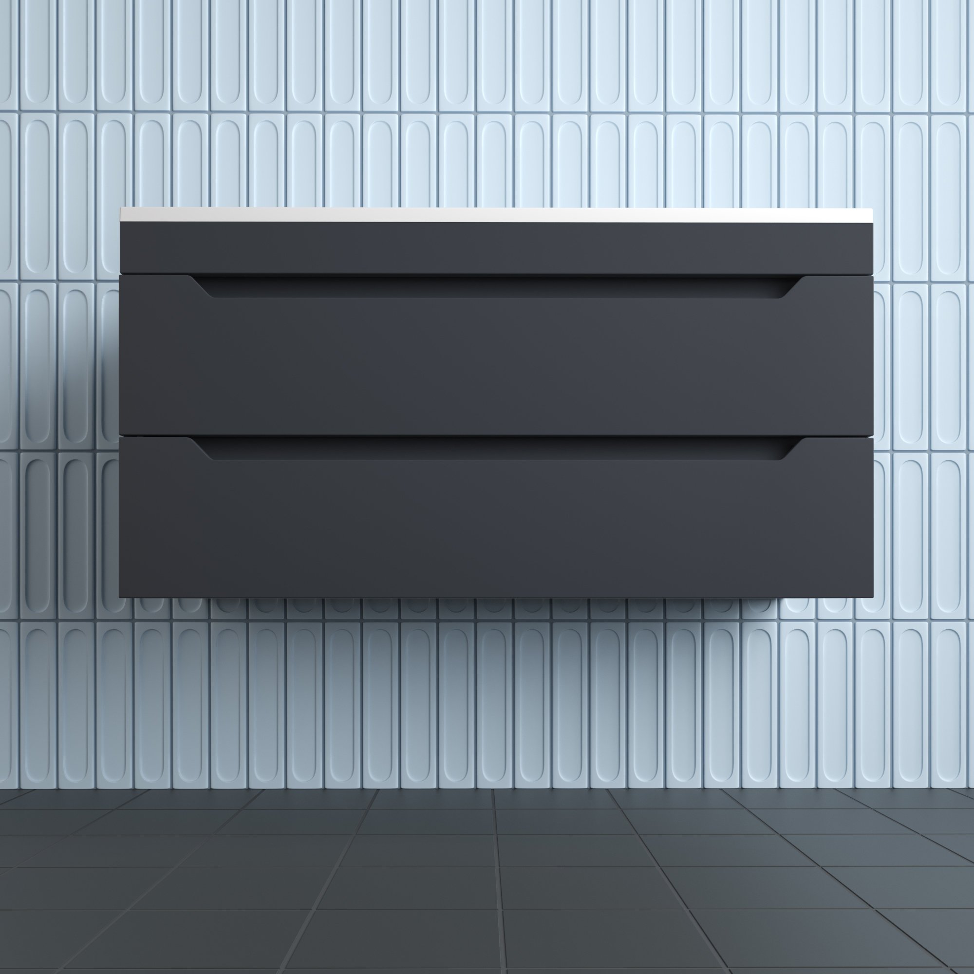 

Тумба под раковину без столешницы Style Line Остин 100 подвесная, графит эмаль plus