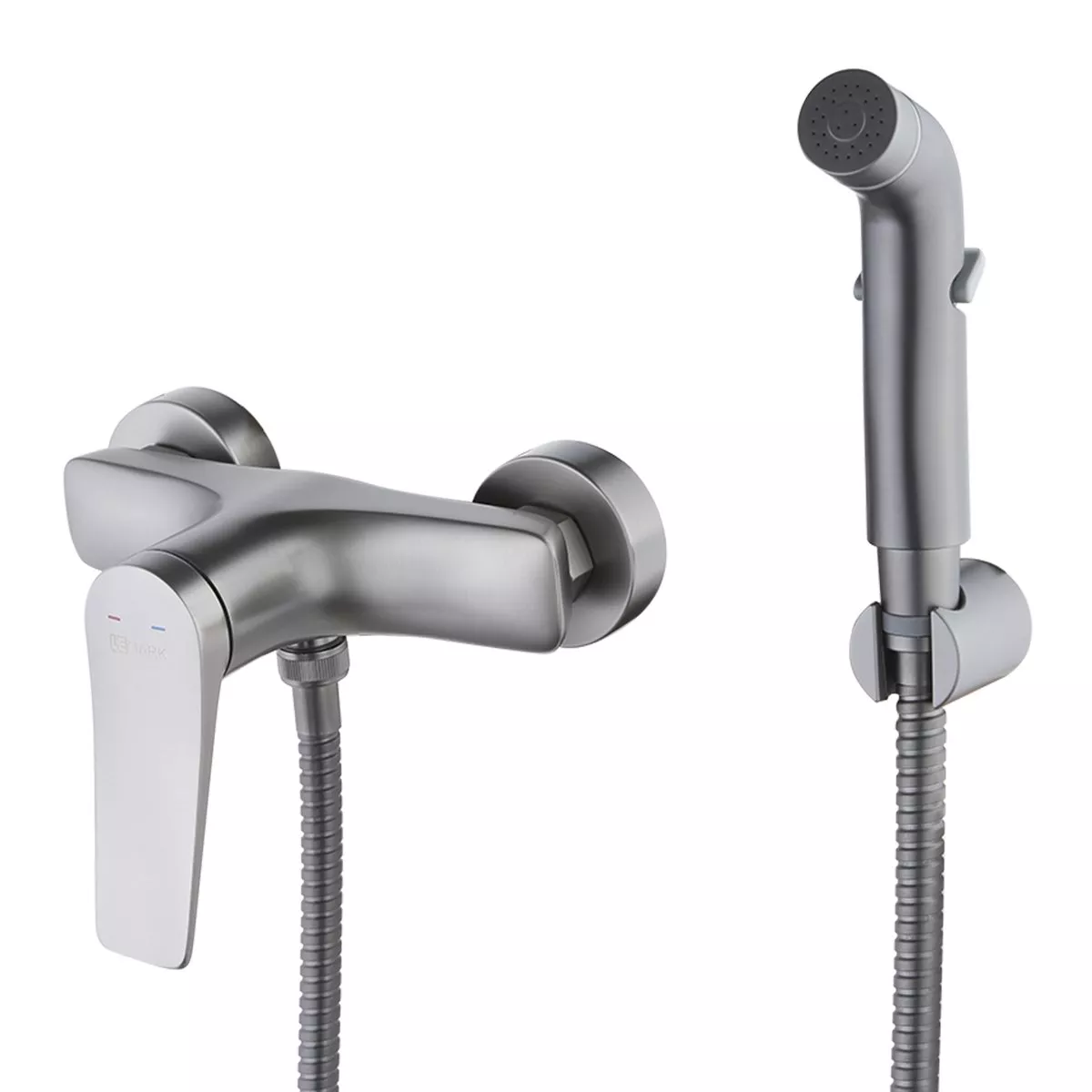 

Смеситель Lemark Bronx LM3718GM настенный с гигиеническим душем, графит