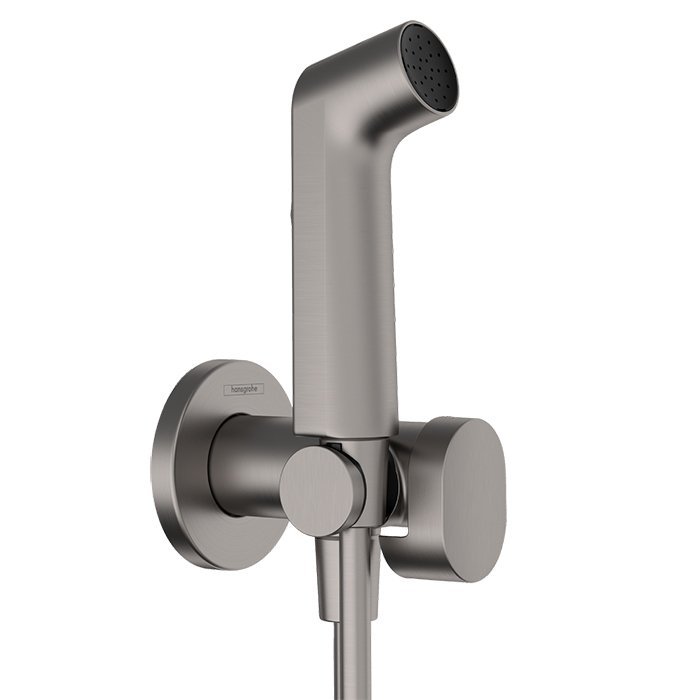 

Гигиенический душ Hansgrohe S 1jet EcoSmart+ со смесителем (требуется скрытая часть), шлифованный черный хром 29232340