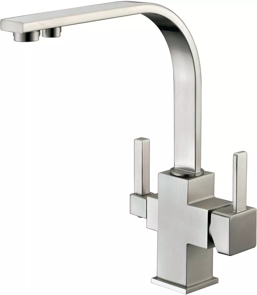 

Смеситель для кухни Zorg Sanitary ZR 332 YF NICKEL c подключением фильтра сталь матовая, никель