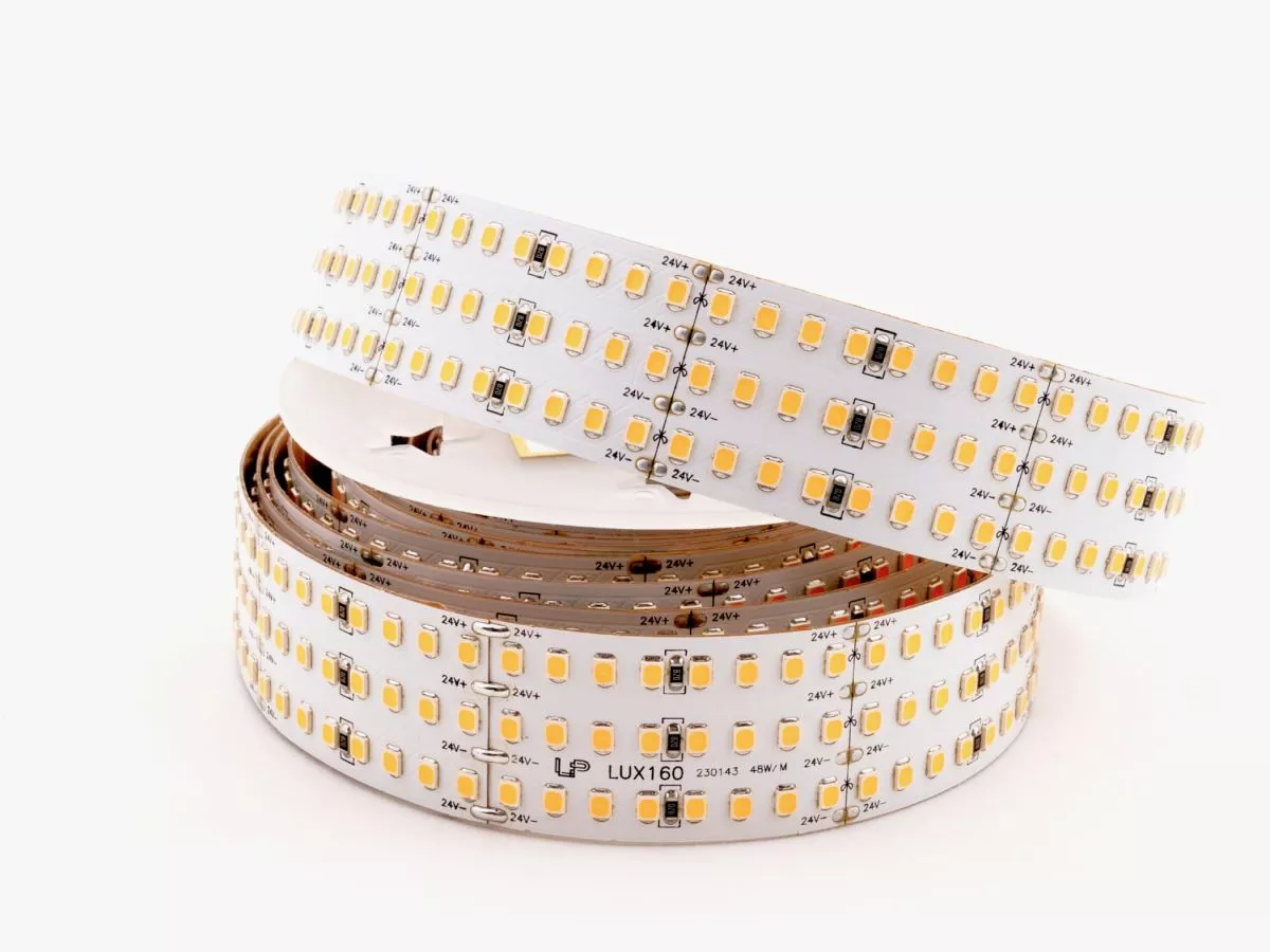 

Светодиодная лента LEDS POWER трехрядная 2835 528/м (48Вт/м) 24В теплая LUX160 006307