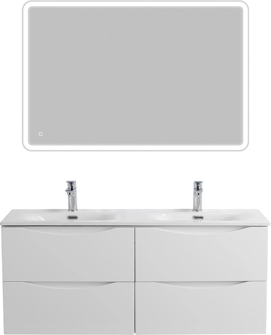 

Мебель для ванной комнаты BelBagno Marino-cer-n 120 подвесная, bianco lucido, для двоих