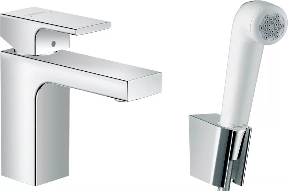 

Смеситель для раковины Hansgrohe Vernis Shape 71216000 с гигиеническим душем, хром