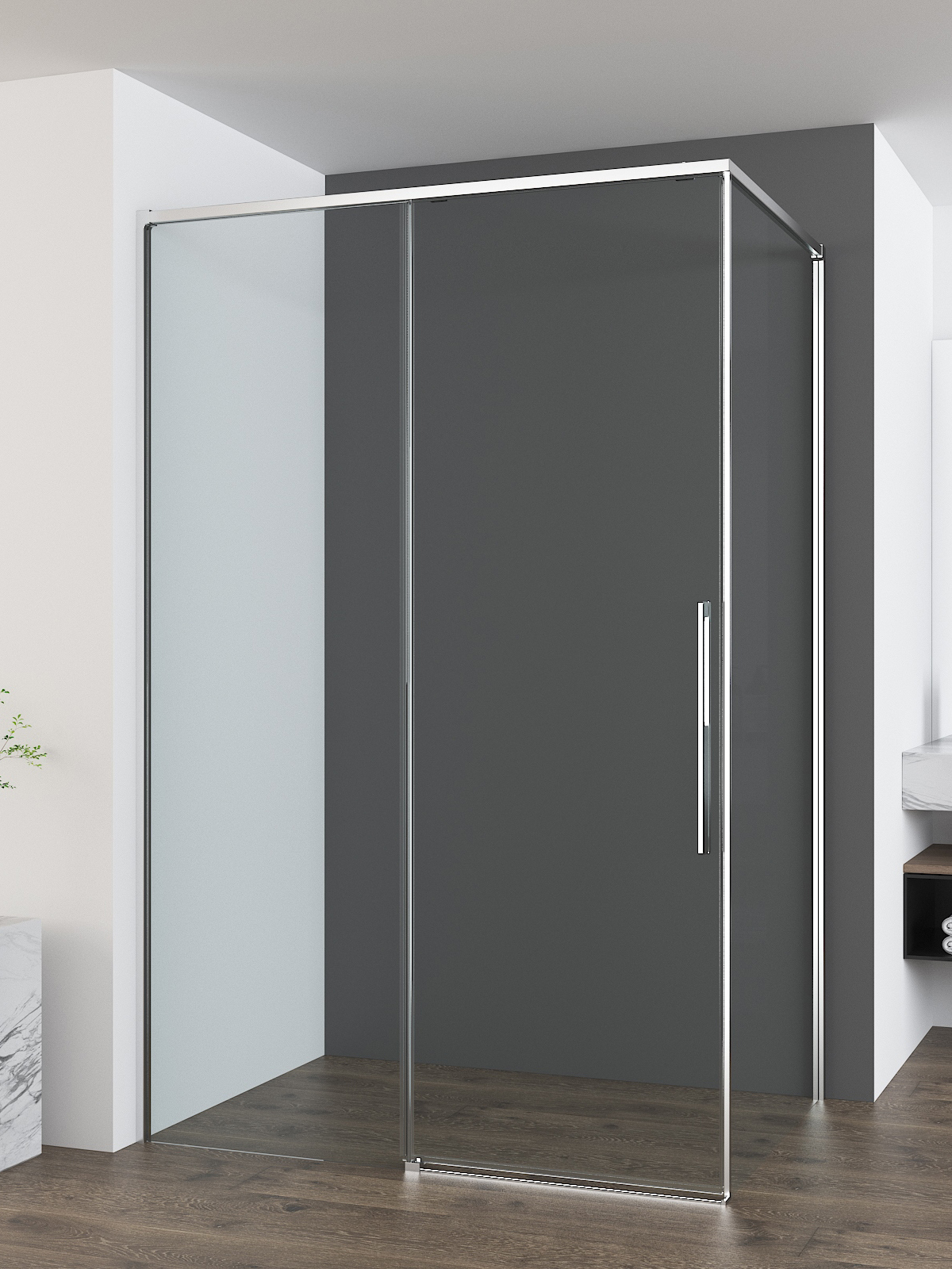 

Душевой уголок Vincea Ultima VSR-7UL1014CL 140х100 см, профиль хром, стекло прозрачное