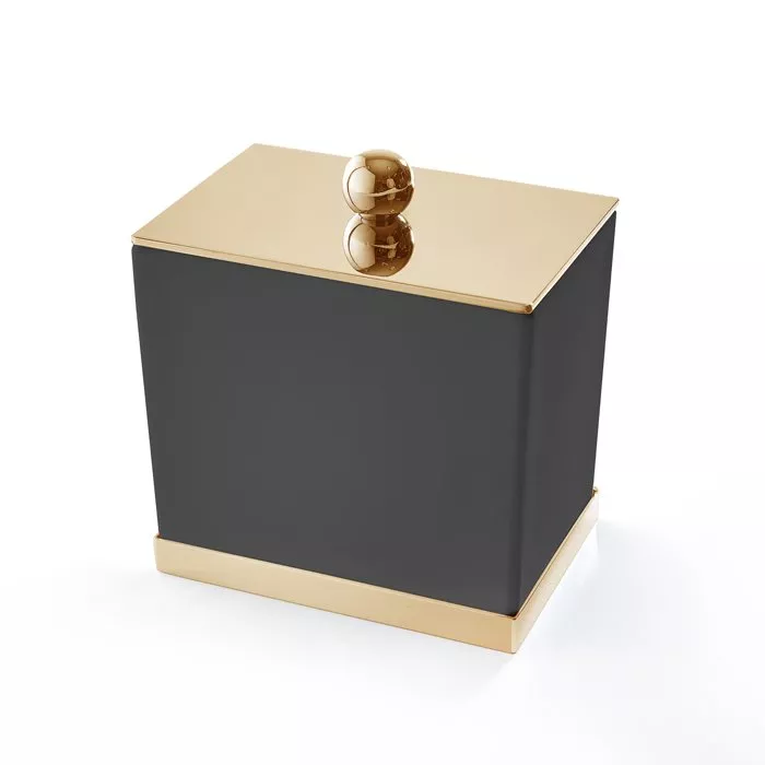 

3SC Mood Deluxe Black Баночка универсальная, 10х10х7 см, с крышкой, настольная, цвет: чёрный матовый/золото 24к. (ПО ЗАПРОСУ)