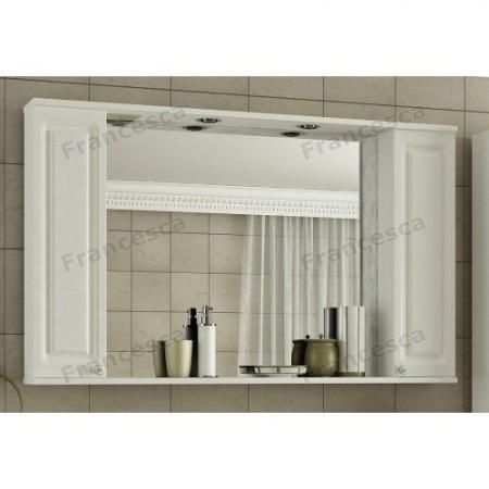 Зеркало-шкаф Francesca Империя 120 3С белый,2 шкафа (M-1001125)