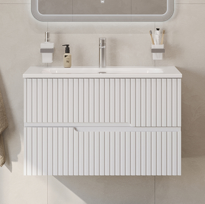 

Тумба под раковину без столешницы Cezares Duet 80 подвесная, bianco opaco