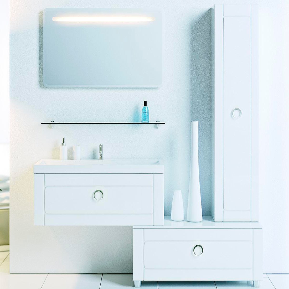 Мебель для ванной Aqwella 5 stars Инфинити 80 белая, комплект (гарнитур), белый  - купить со скидкой