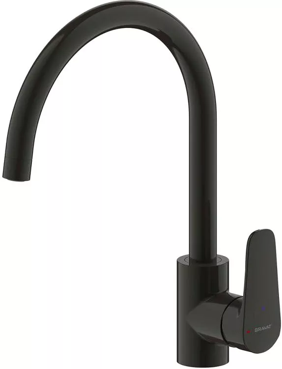 

Смеситель для кухни Bravat Source Black F7173218BW-ENG черный