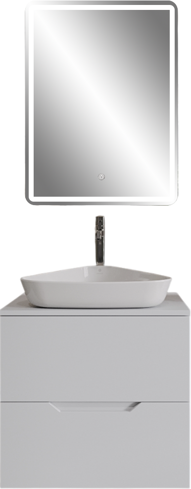 

Мебель для ванной комнаты Orange Line 60 подвесная, 2 ящика, матовая белая с раковиной B07-500W