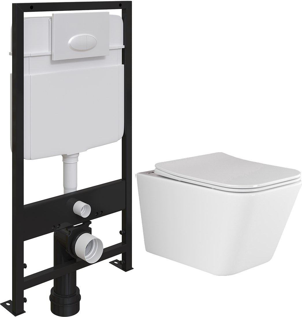 

Комплект Унитаз подвесной Ceramica Nova Metric CN3007 безободковый, с микролифтом + Система инсталляции для унитазов EWRIKA ProLT 0026-2020 + Кнопка смыва EWRIKA 0052 белая