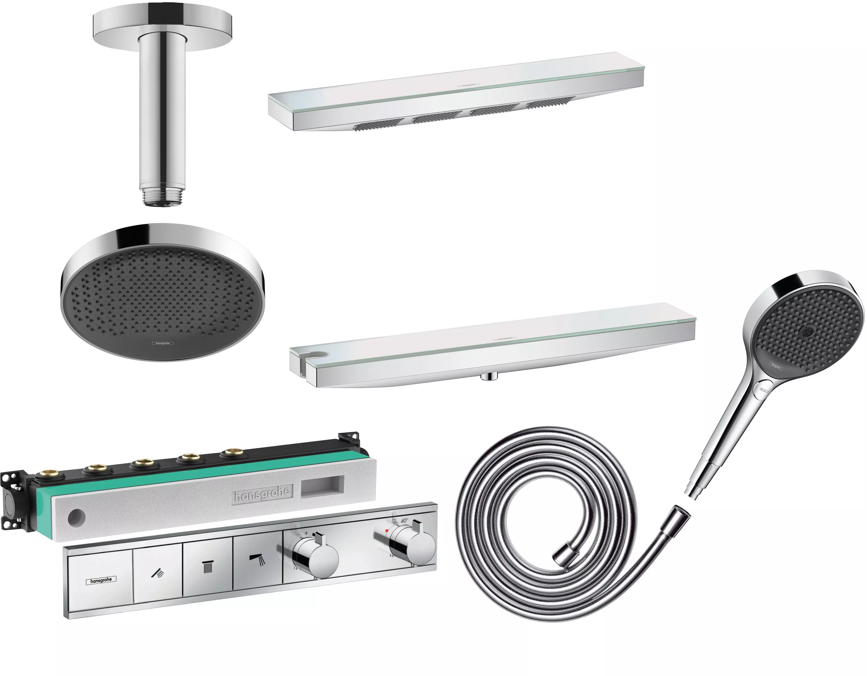 

Душевой комплект Hansgrohe RainSelect 8 в 1