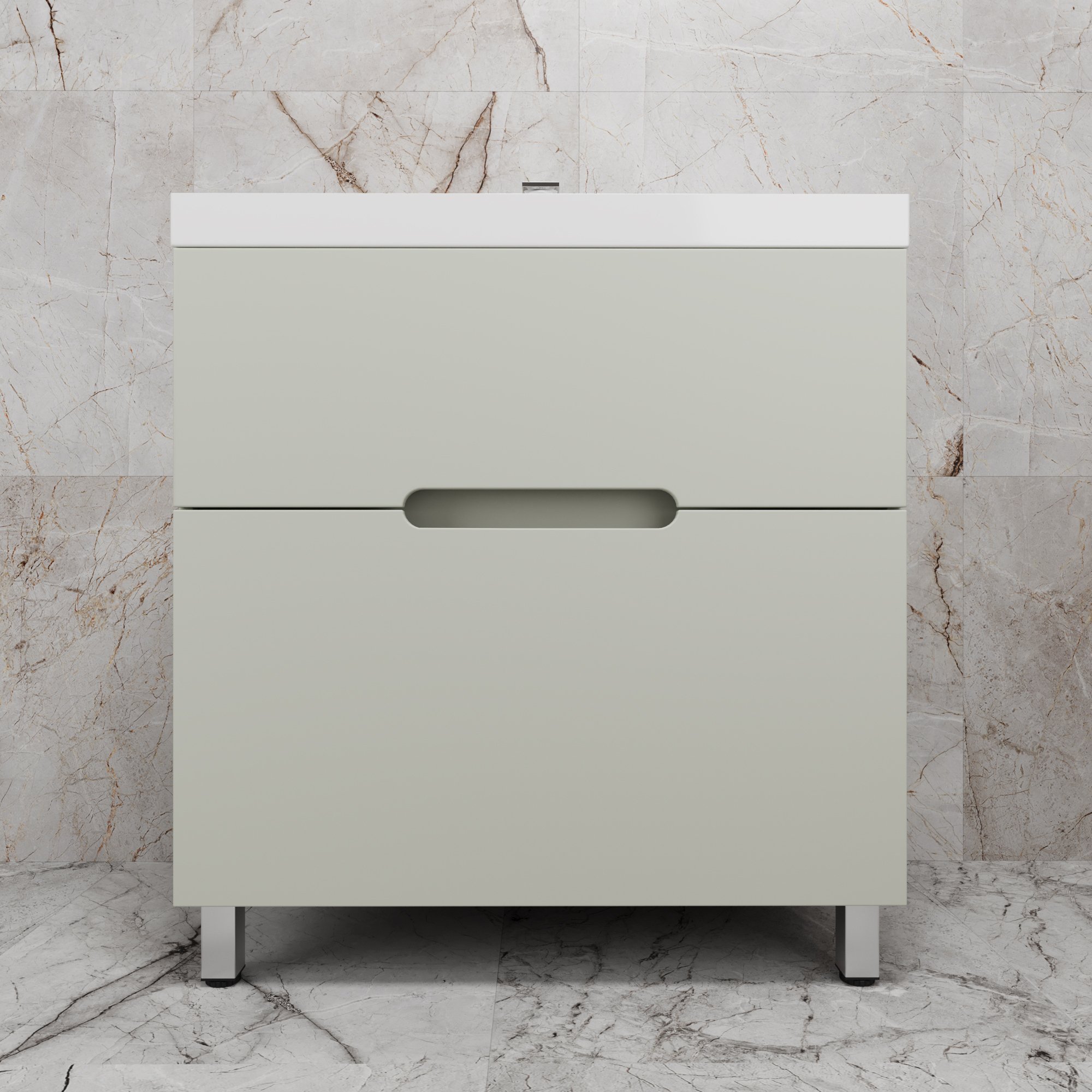 

Тумба под раковину без столешницы Style Line Матис 80 напольная, олива