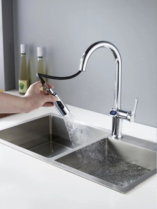 Cмеситель для кухни с индикатором температуры Кnotlor KN-100, хром