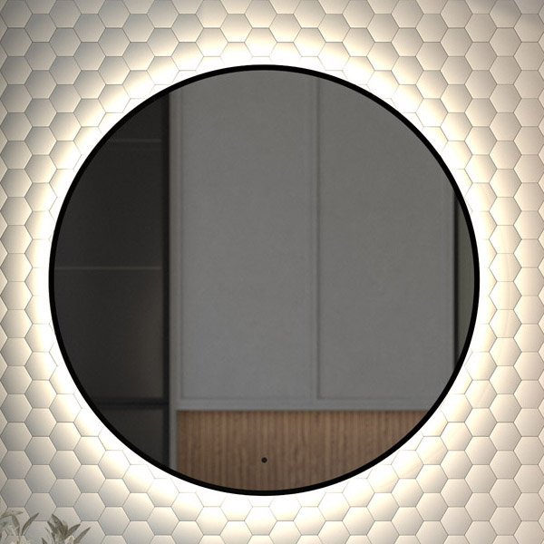 

Зеркало круглое Defesto Aura DF 2985R 80x80, с нейтральной подсветкой, инфракрасный выключатель, черное