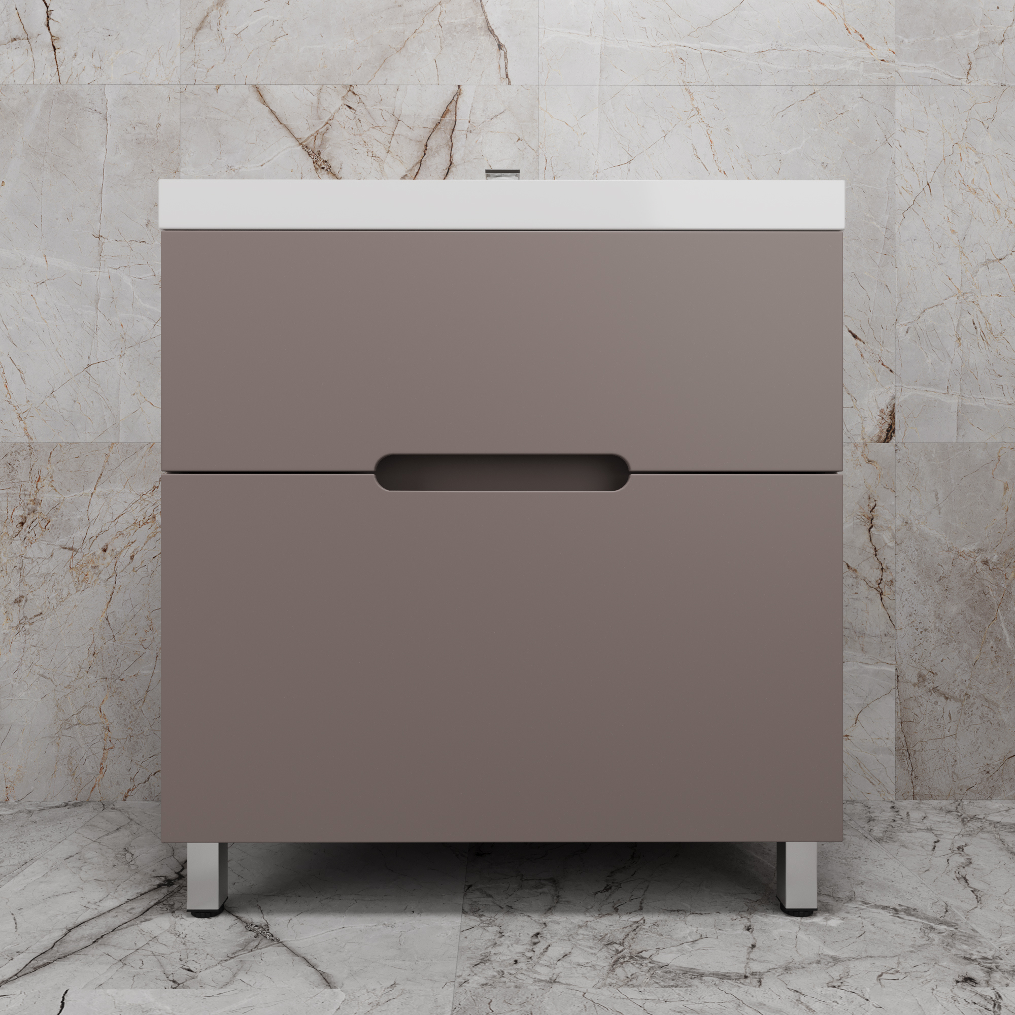 

Тумба с раковиной Style Line Матис 80 напольная, тайп темный