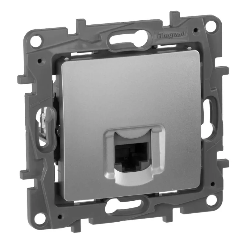 

Розетка компьютерная RJ45 Legrand Etika 5 кат UTP алюминий 672441