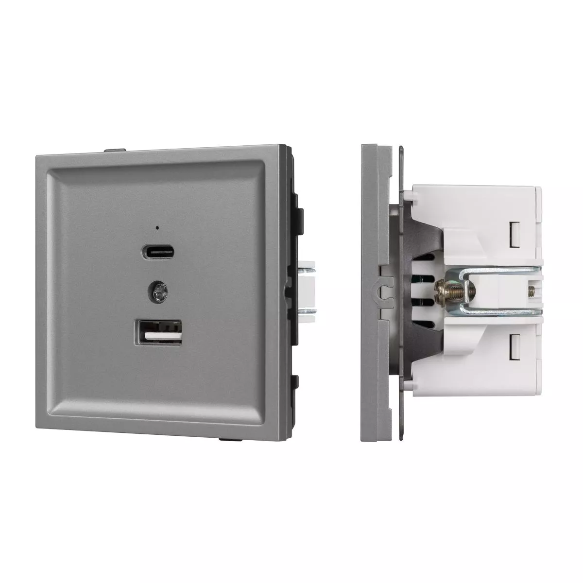 

Механизм USB розетки Arlight SCT-TENDO-MUAC-PL-GR (5V, 3A, QC3) 054096