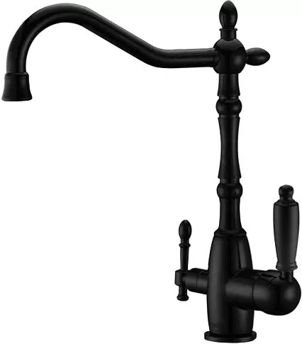 Смесители для кухни  Santehnika Room Смеситель для кухни Zorg Sanitary ZR 312 YF-33-BLACK с подключением фильтра черный матовый