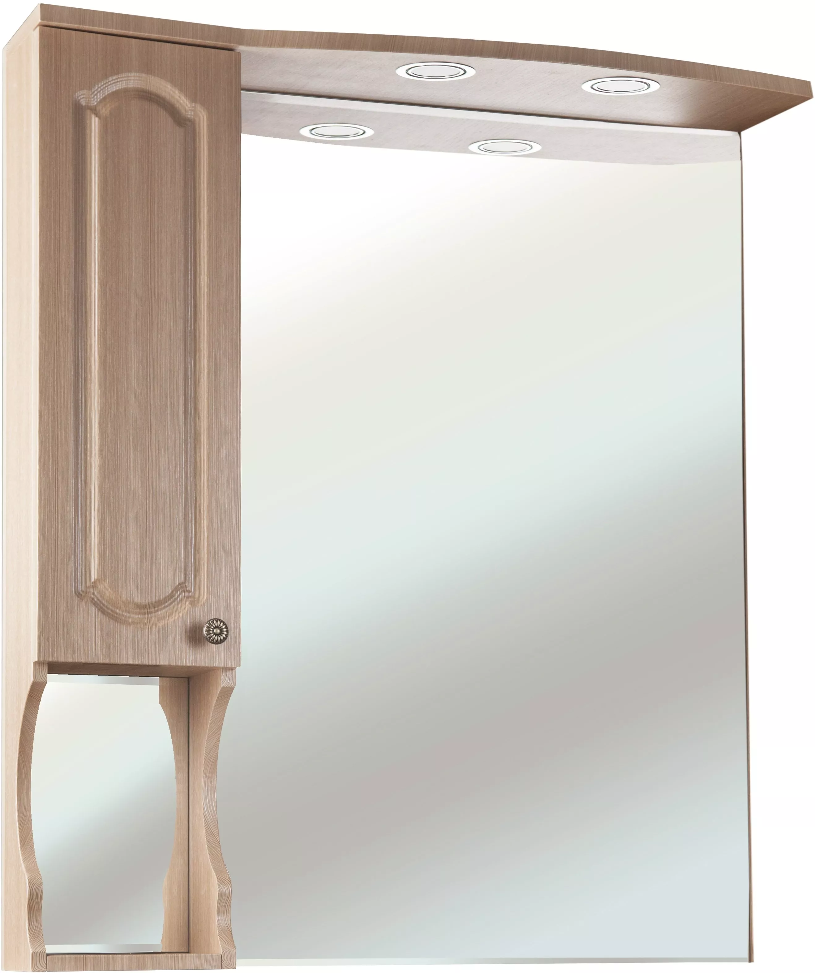 

Зеркало-шкаф Bellezza Камелия 85 L светлый лен
