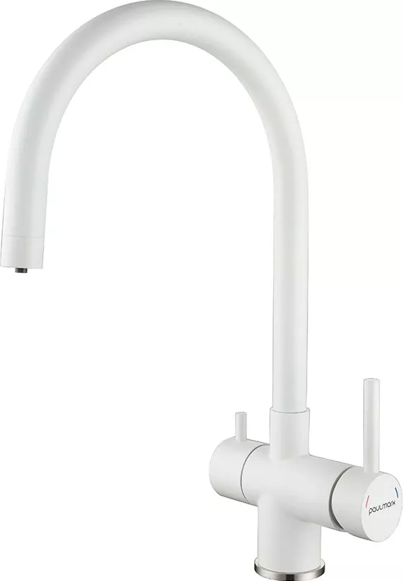 

Смеситель для кухни Paulmark Heller He213218-431 белый матовый