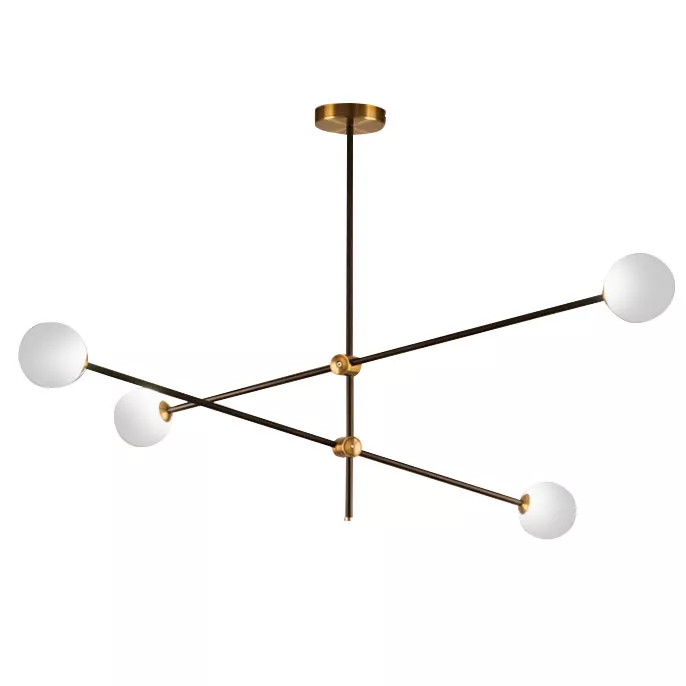 

Люстра на штанге Delight Collection Bistro Globe 9389P/4 black/gold