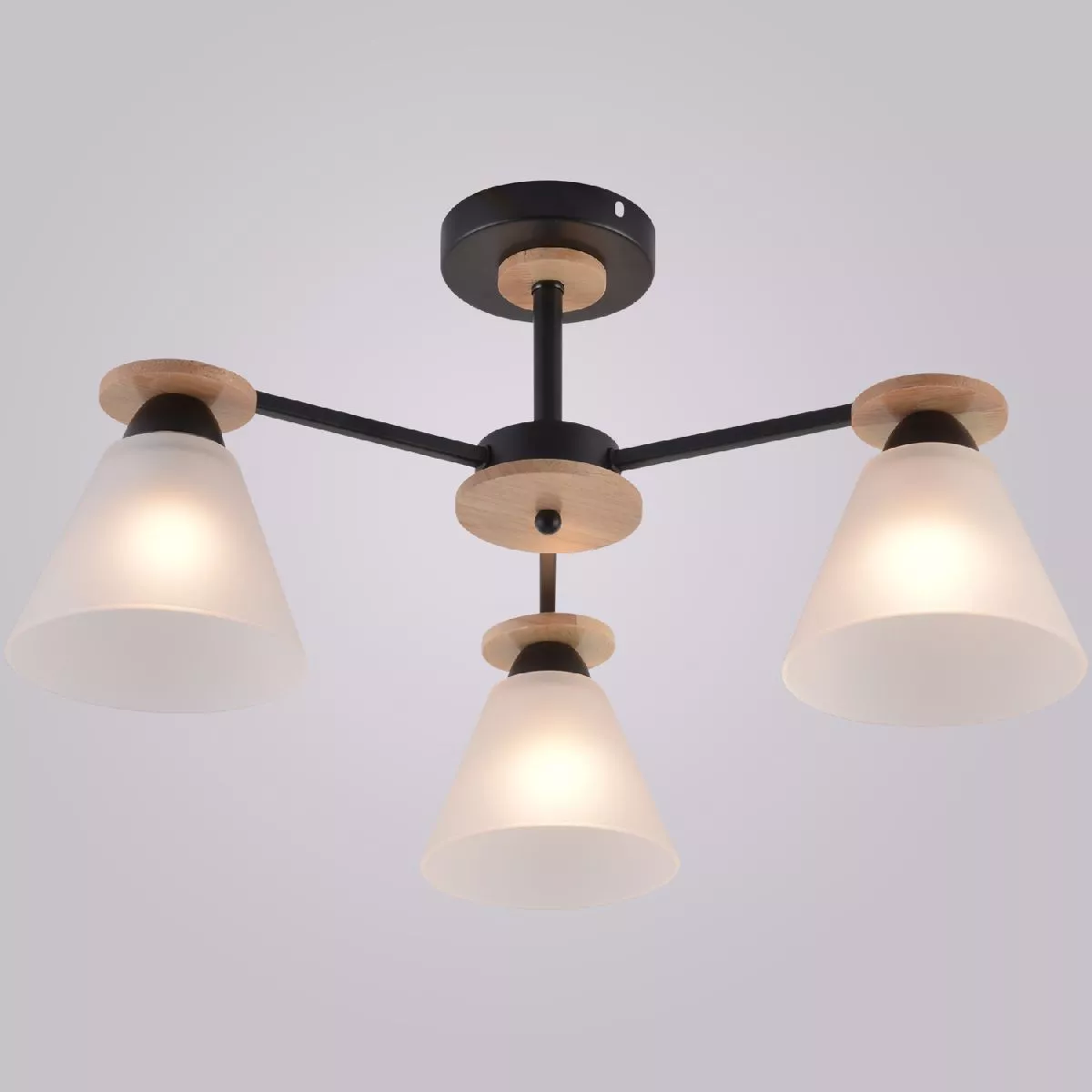

Люстра на штанге Reluce 01625-0.3-03 BK+WOOD