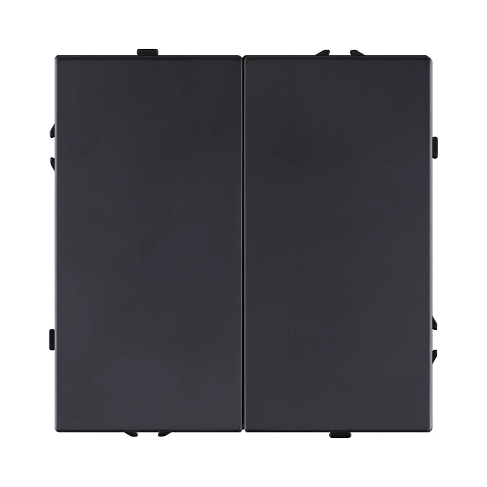 Выключатель 2-клавишный проходной 10А/250В, черный матовый Kollinger Eclipse EC-005BK