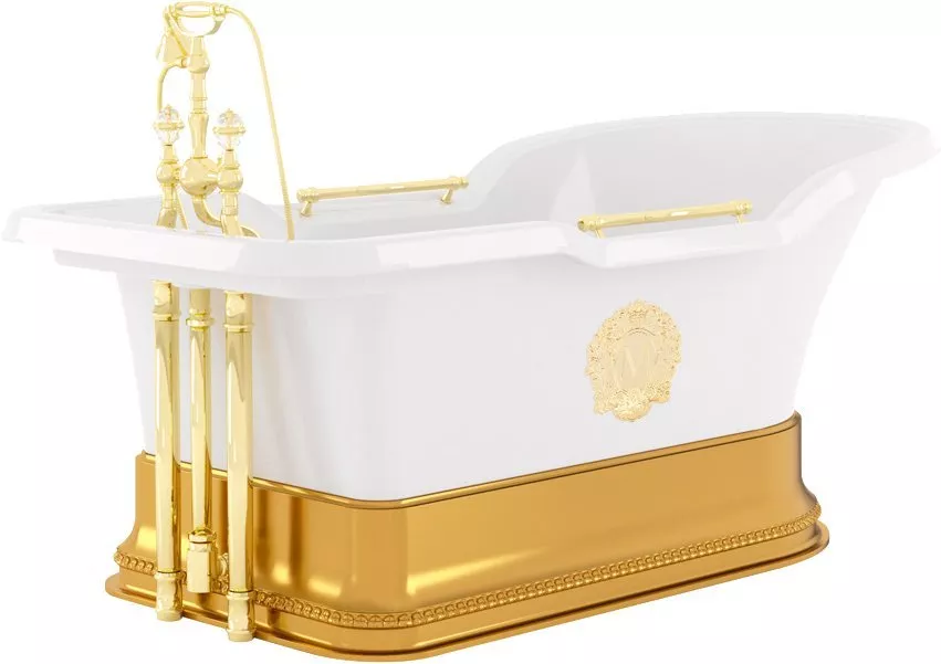 

Ванна из искусственного камня Migliore Impero 25813 180x87 белая, золото