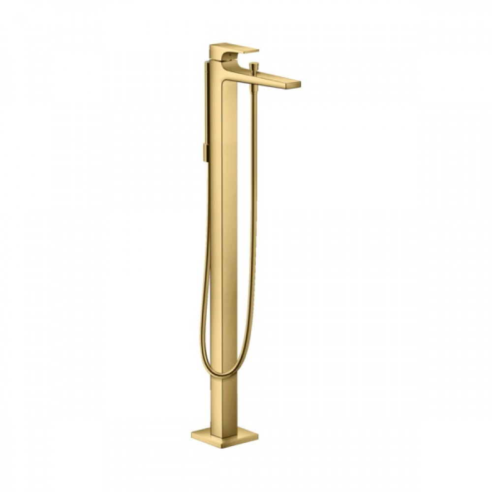 

Смеситель hansgrohe Metropol для ванны однорычажный, напольный, с рычаговой рукояткой, 32532990, полированное золото