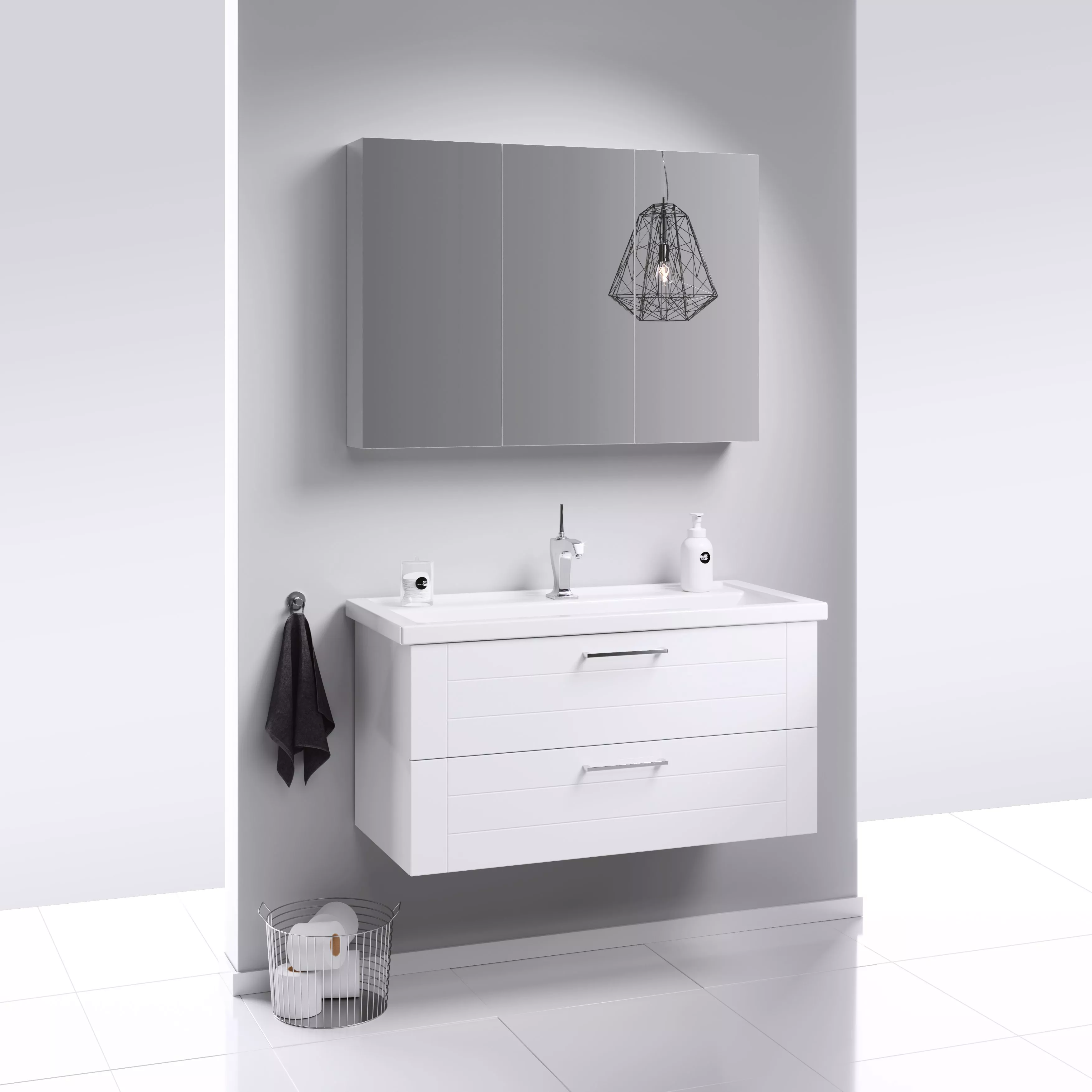 Мебель для ванной Aqwella Manchester 100 подвесная, цвет белый - фото 1