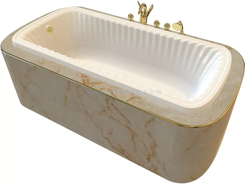 Ванна из искусственного камня Migliore Olivia 24379 174x80 белая, золото
