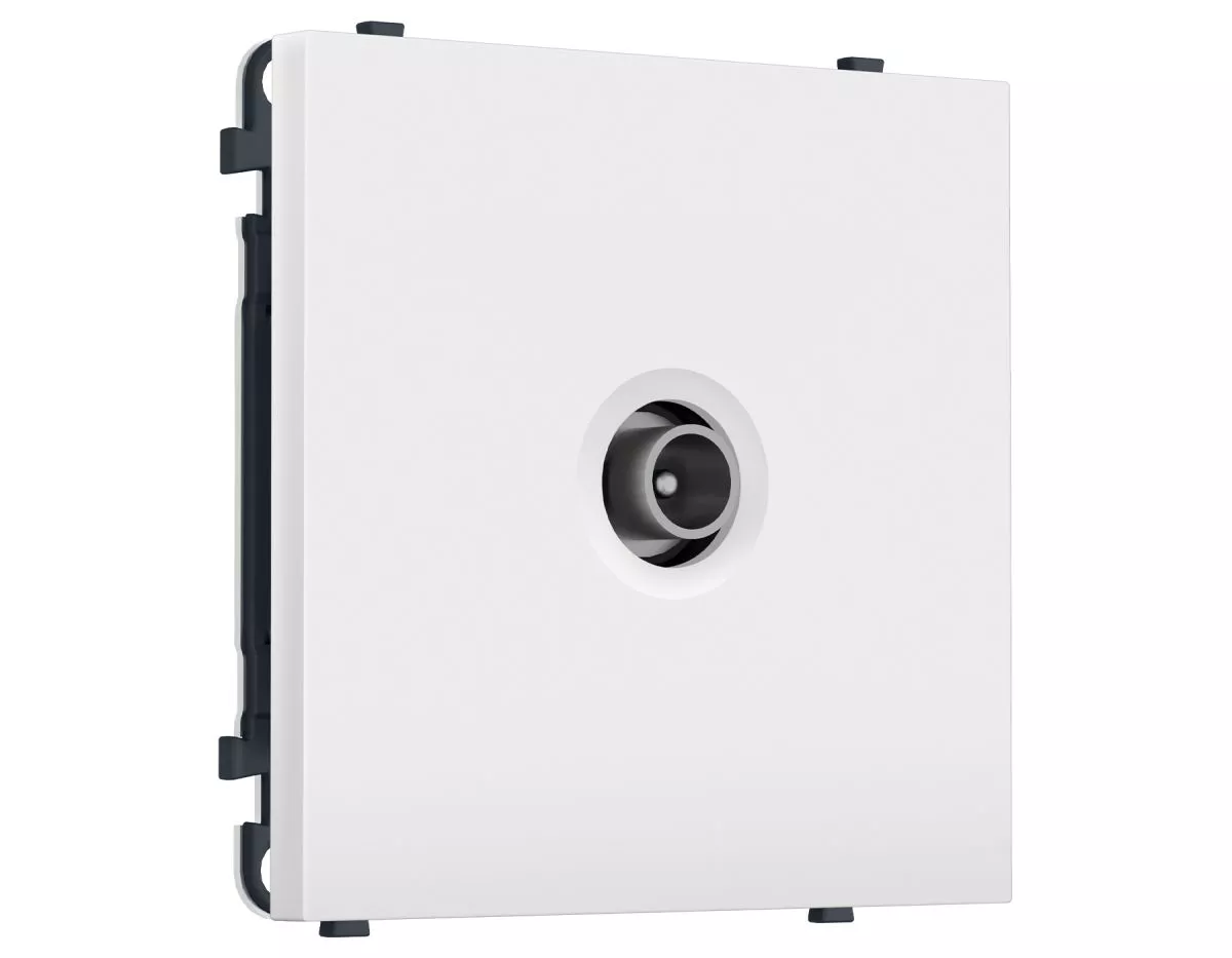 Комплект механизма ТВ-розетки проходной (Белый Мягкое касание) Ambrella Volt QUANT PRO MS833030